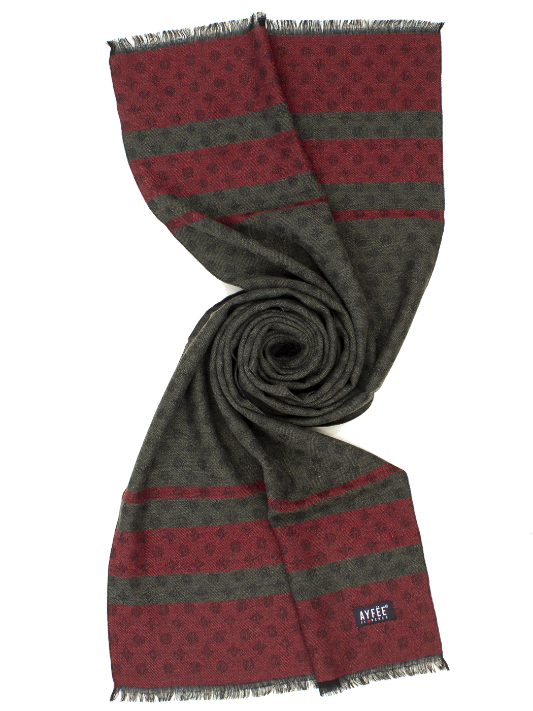 STOLA UOMO MIX POIS, 27%VI 27%PL 23%MD 15%WO 8%WS, CM60X190, MADE IN ITALY        